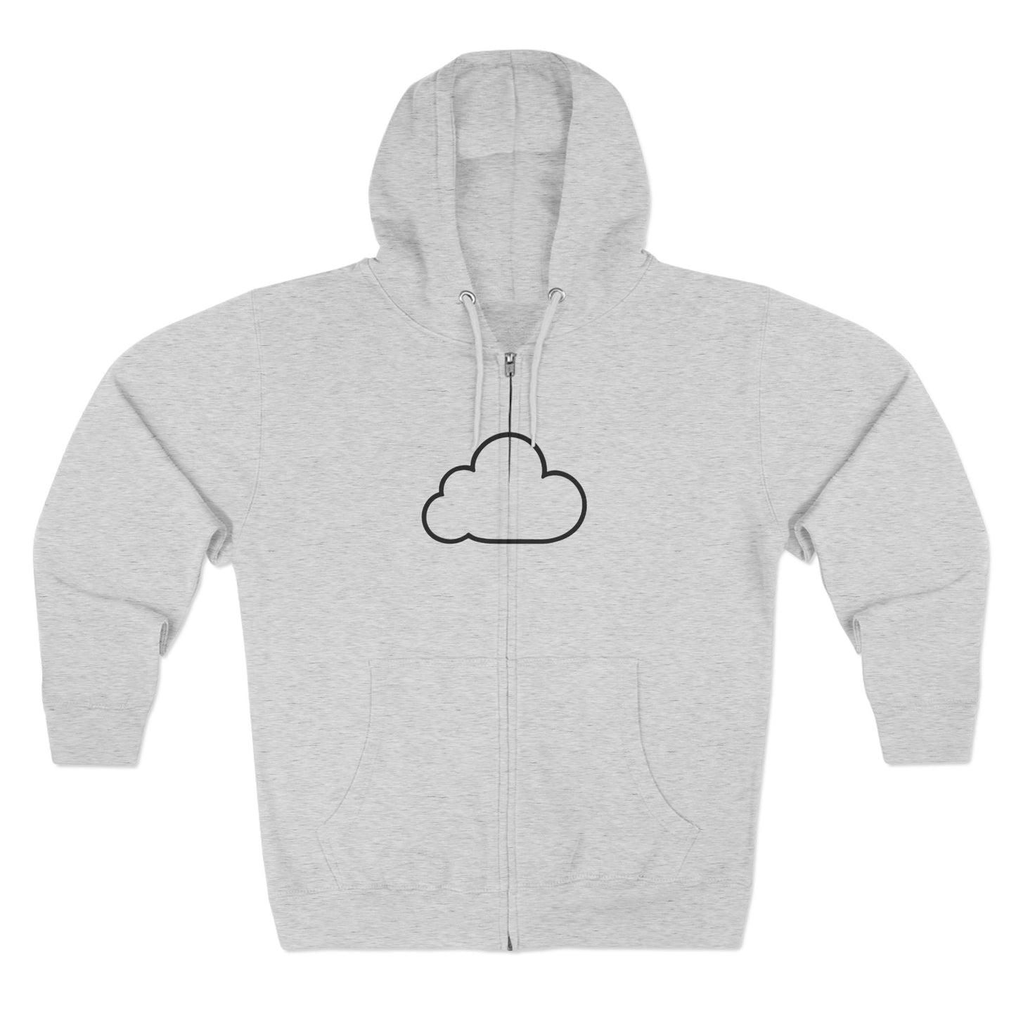 Unisex Zip Hoodie with Cloud and 'True Self' Design