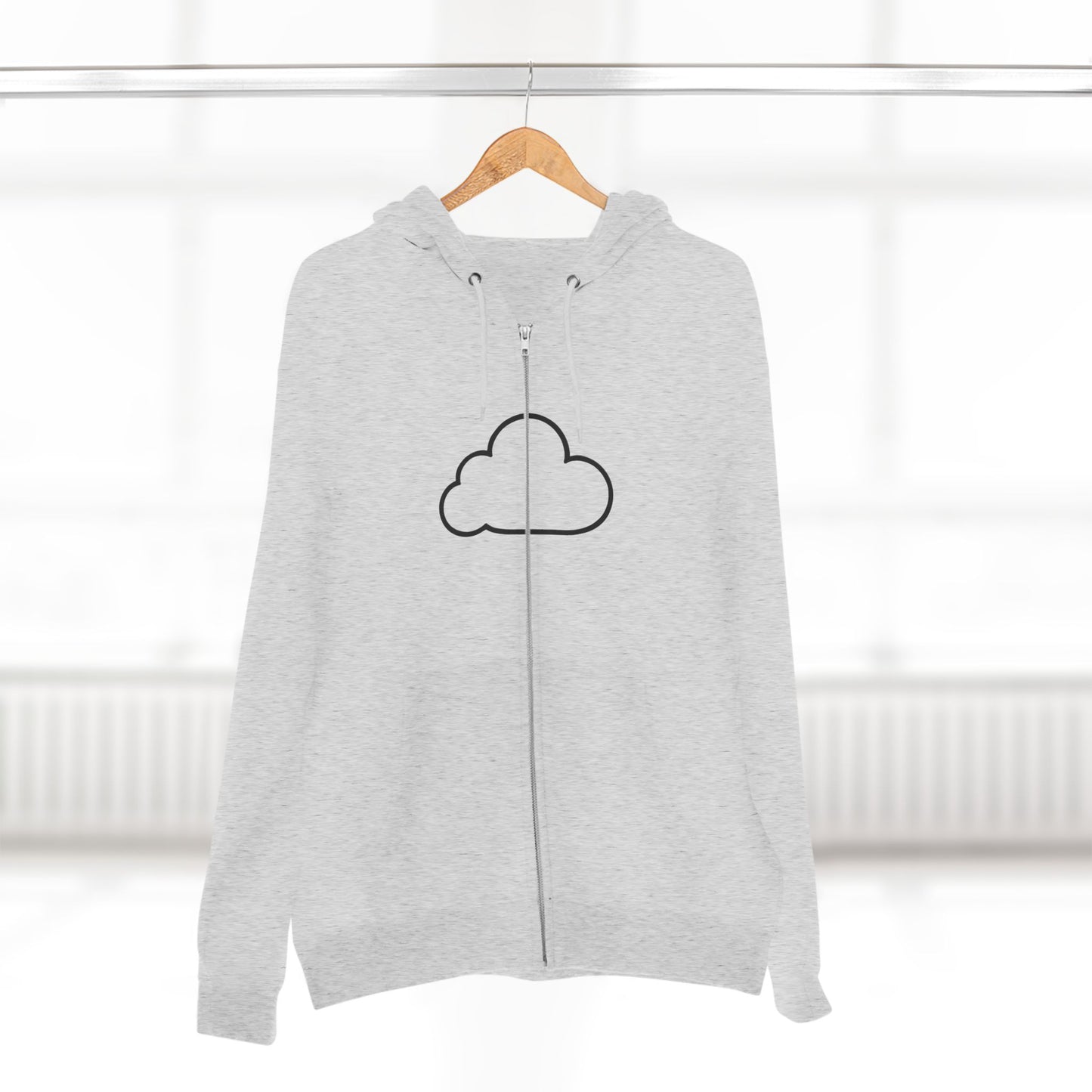 Unisex Zip Hoodie with Cloud and 'True Self' Design