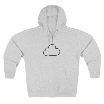 Unisex Zip Hoodie with Cloud and 'True Self' Design
