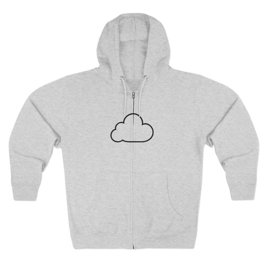 Unisex Zip Hoodie with Cloud and 'True Self' Design