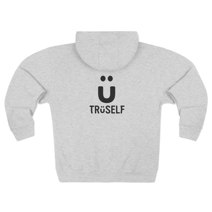 Unisex Zip Hoodie with Cloud and 'True Self' Design
