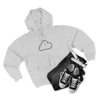 Unisex Zip Hoodie with Cloud and 'True Self' Design