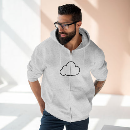 Unisex Zip Hoodie with Cloud and 'True Self' Design